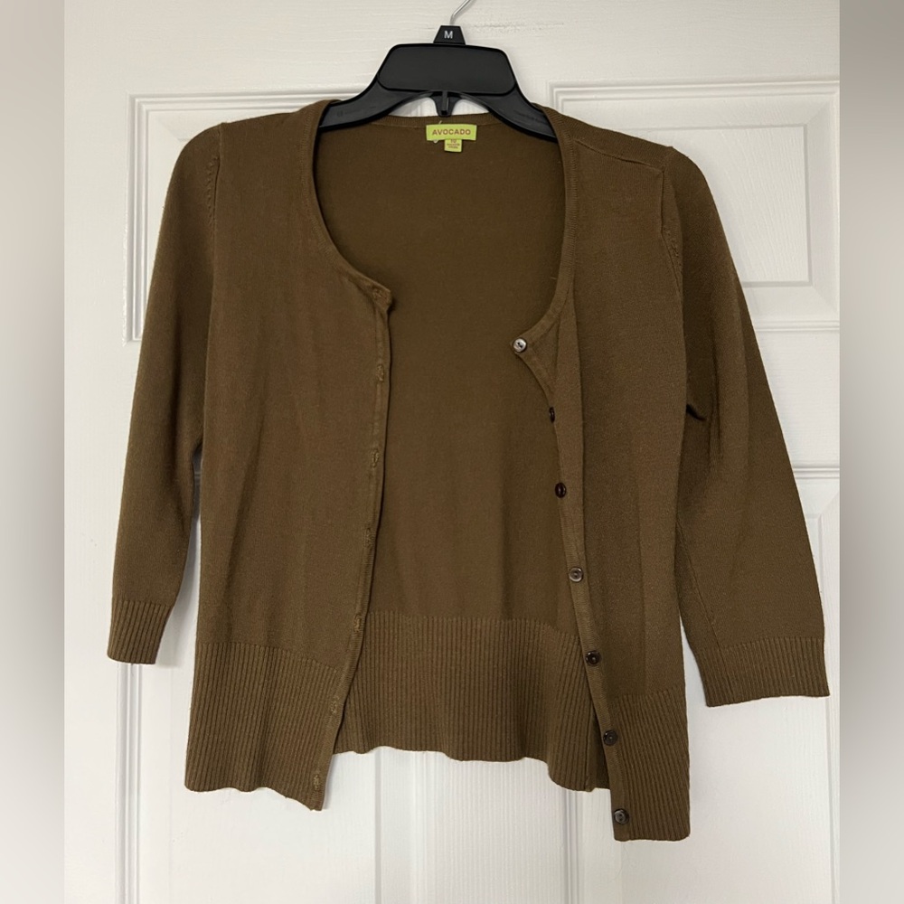 Avocado Women's Brown Cardigan Sweater